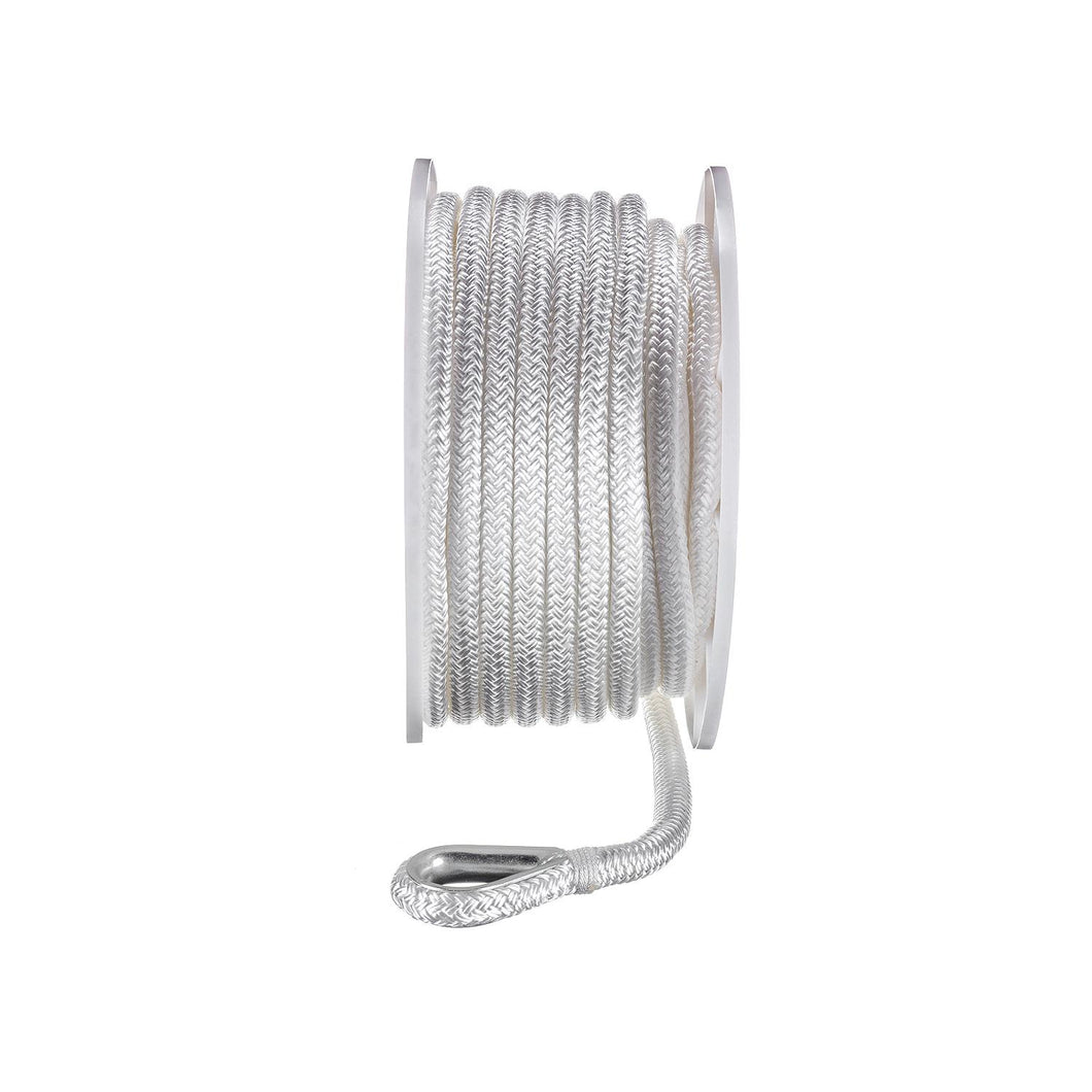 Seachoice Boat Anchor Rope, Double-Braid, Nylon, Achor Line, 1/2 in. X 100 Ft., White Default Title -Modern Boat Sales & Service