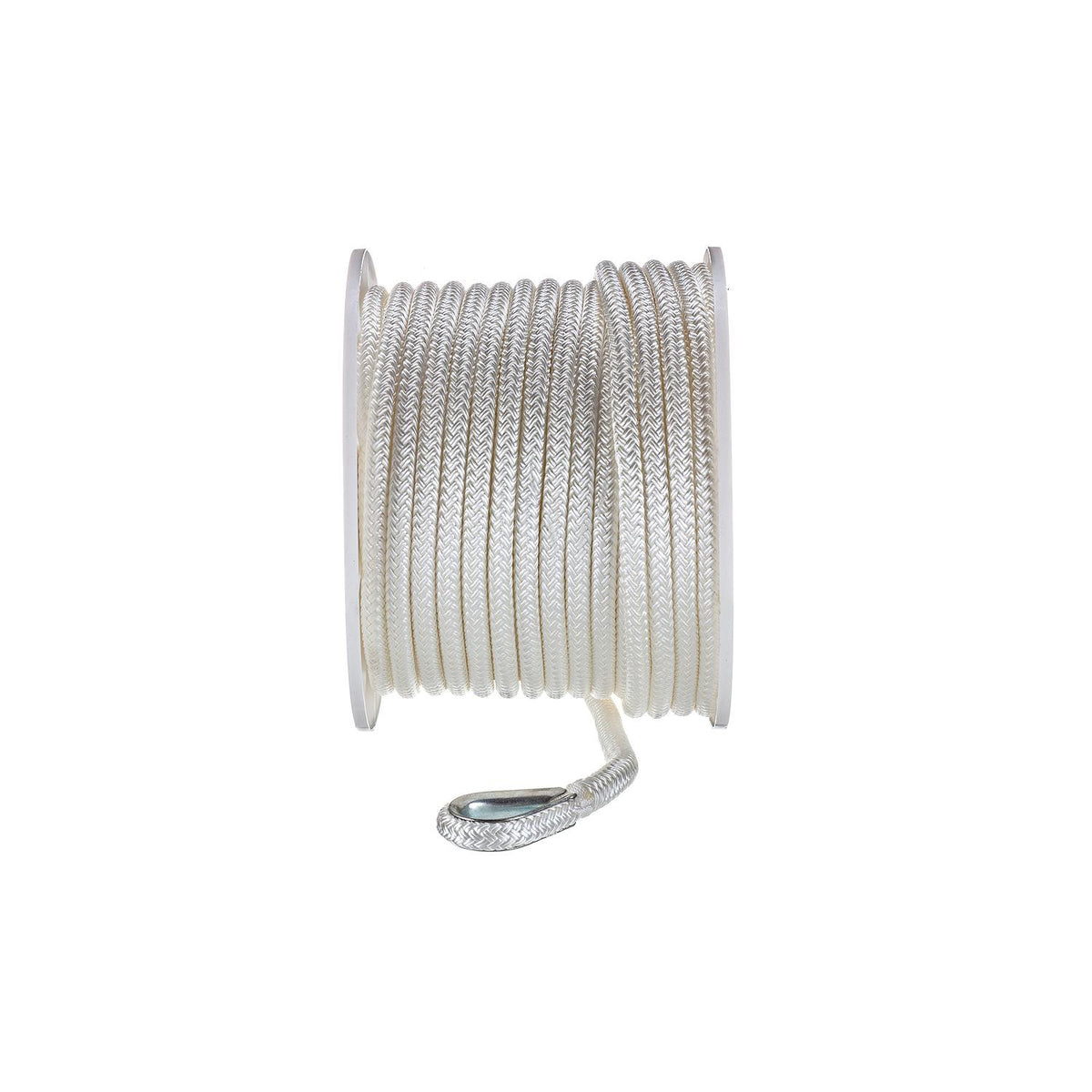 Seachoice Boat Anchor Rope, Double-Braid, Nylon, Achor Line, 1/2 in. X 150 Ft., White -Modern Boat Sales & Service
