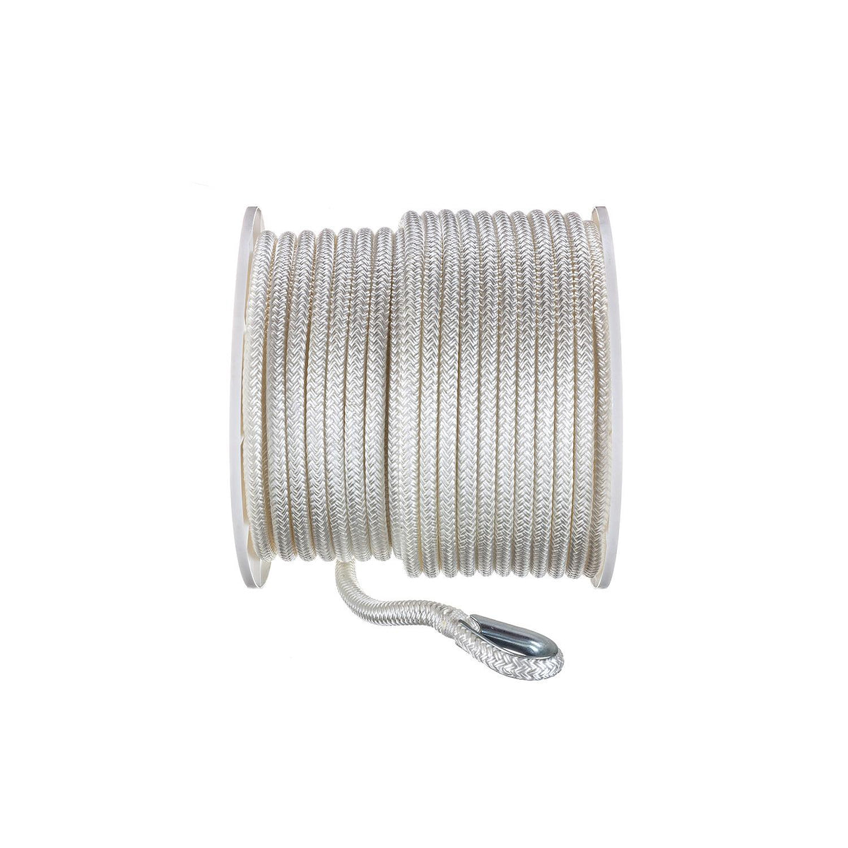 Seachoice Boat Anchor Rope, Double-Braid, Nylon, Achor Line, 1/2 in. X 200 Ft., White -Modern Boat Sales & Service