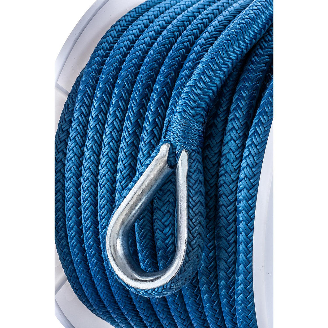 Seachoice Boat Anchor Rope, Double-Braid, Nylon, Achor Line, 3/8 in. X 100 Ft., Blue Default Title -Modern Boat Sales & Service