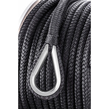 Seachoice Boat Anchor Rope, Double-Braid, Nylon, Achor Line, 3/8 in. X 100 Ft., Black Default Title -Modern Boat Sales & Service
