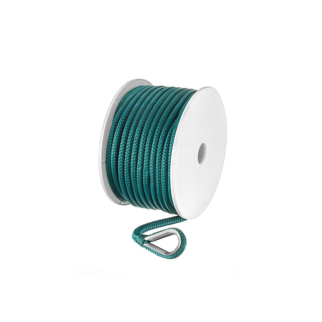 Seachoice Boat Anchor Rope, Double-Braid, Nylon, Achor Line, 3/8 in. X 100 Ft., Teal Default Title -Modern Boat Sales & Service