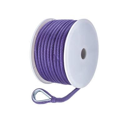 Seachoice Boat Anchor Rope, Double-Braid, Nylon, Achor Line, 3/8 in. X 100 Ft., Purple -Modern Boat Sales & Service