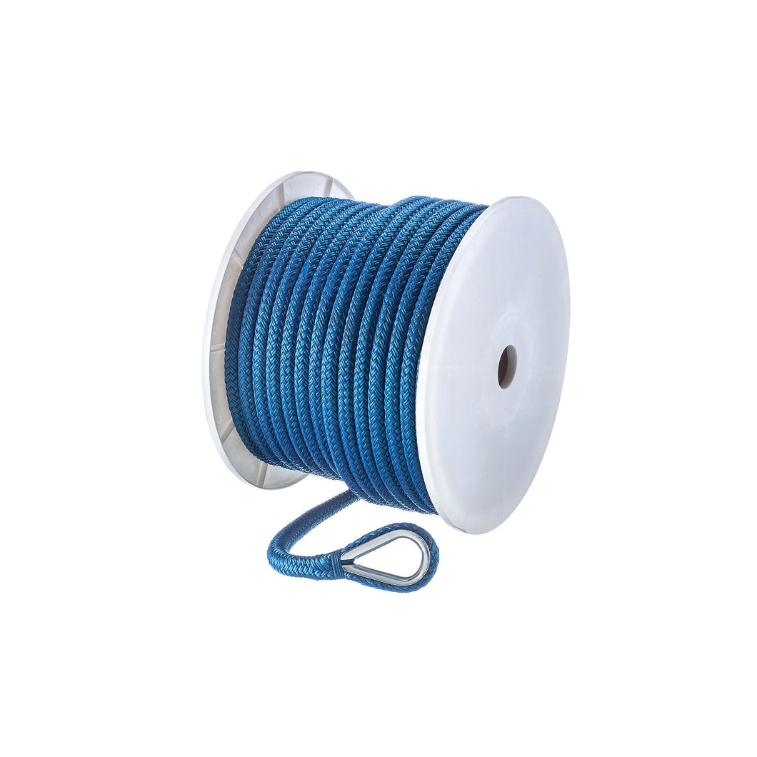 Seachoice Boat Anchor Rope, Double-Braid, Nylon, Achor Line, 1/2 in. X 150 Ft., Blue Default Title -Modern Boat Sales & Service