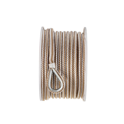 Seachoice 42321 Boat Anchor Rope, Double-Braid, Nylon, Achor Line, 3/8 in. X 100 Ft., Gold/White Default Title -Modern Boat Sales & Service