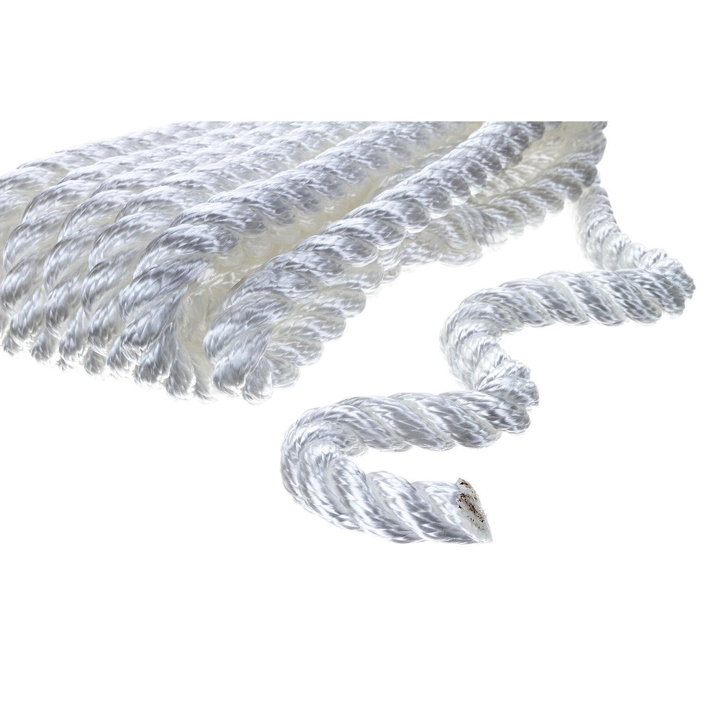 Seachoice High Quality Dock Rope for Boating - 3-Strand Twisted Nylon Dock Line, Â½-Inch x 15 Feet, White Default Title -Modern Boat Sales & Service