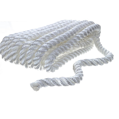 Seachoice High Quality Dock Rope for Boating - 3-Strand Twisted Nylon Dock Line, Â½-Inch x 20 Feet, White -Modern Boat Sales & Service