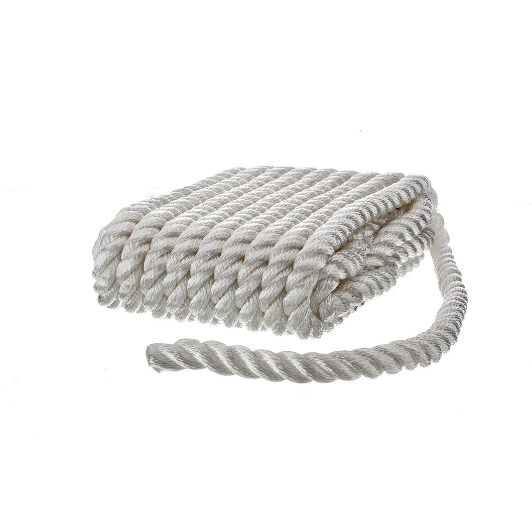Seachoice High Quality Dock Rope for Boating - 3-Strand Twisted Nylon Line, Â½-Inch x 30 Feet, White Default Title -Modern Boat Sales & Service