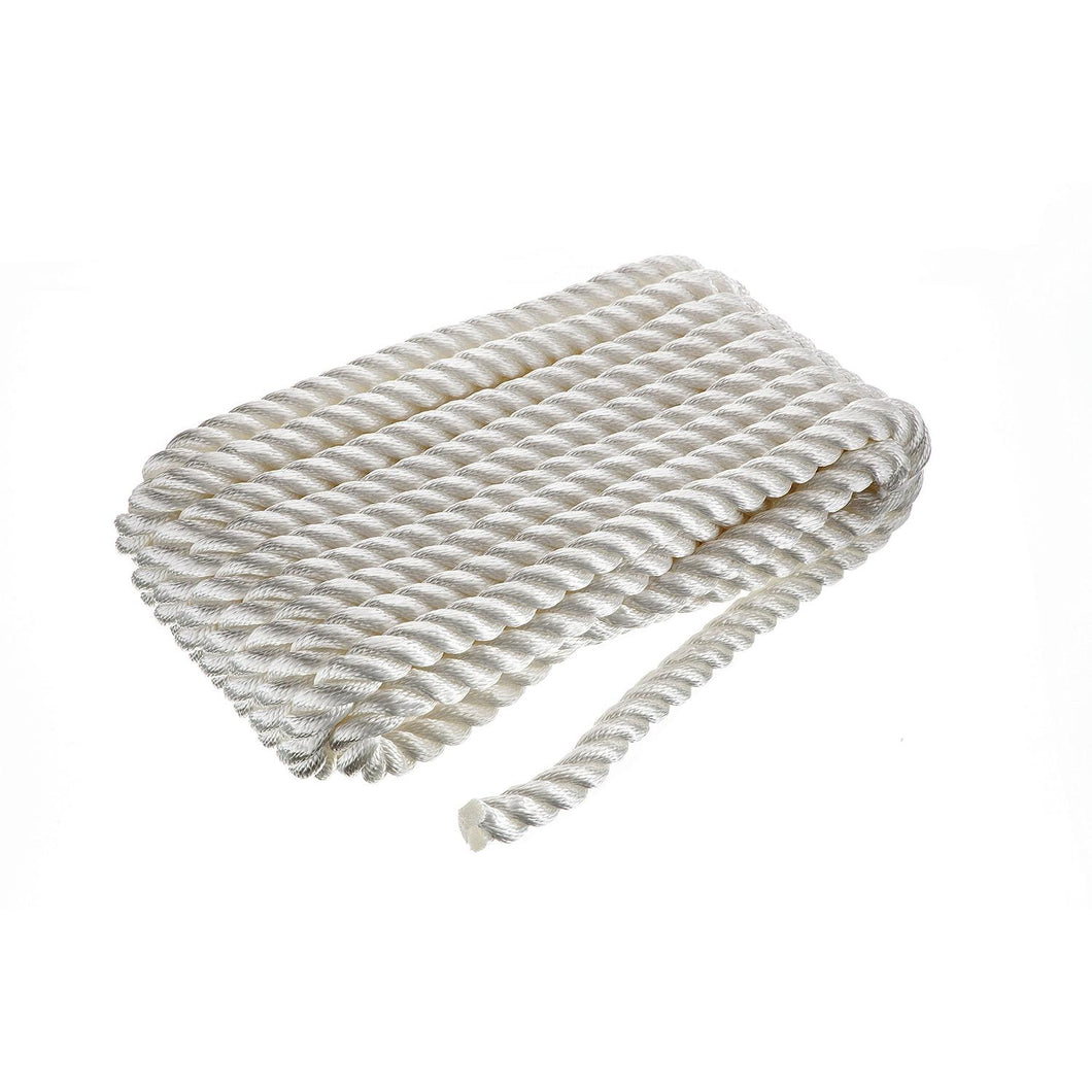Seachoice High Quality Dock Rope for Boating - 3-Strand Twisted Nylon Line, â…-Inch x 35 Feet, White Default Title -Modern Boat Sales & Service