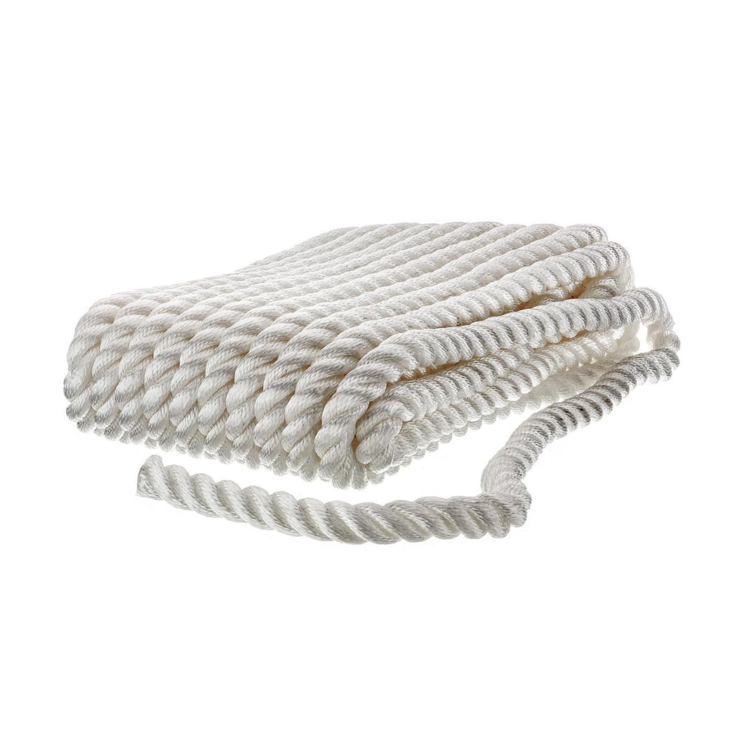 Seachoice High Quality Dock Rope for Boating - 3-Strand Twisted Nylon Line, Â¾-Inch x 50 Feet, White Default Title -Modern Boat Sales & Service
