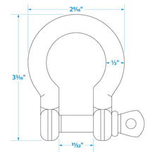 Seachoice Stainless Steel Anchor Shackle, 1/2 in., 2,000 Lbs. Max Load -Modern Boat Sales & Service