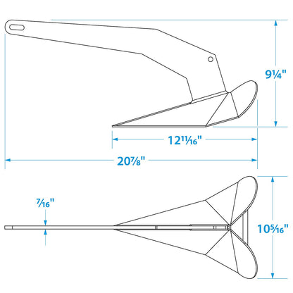 Seachoice Stainless Steel Plow Anchor, Corrosion Resistant, 14 Lbs., for Boats 20-30 Ft. -Modern Boat Sales & Service