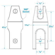 Seachoice Stainless Steel Anchor Swivel, 4 5/8 in. Long, 7/8 in. Anchor Side, 1/2 in. Chain Side Default Title -Modern Boat Sales & Service