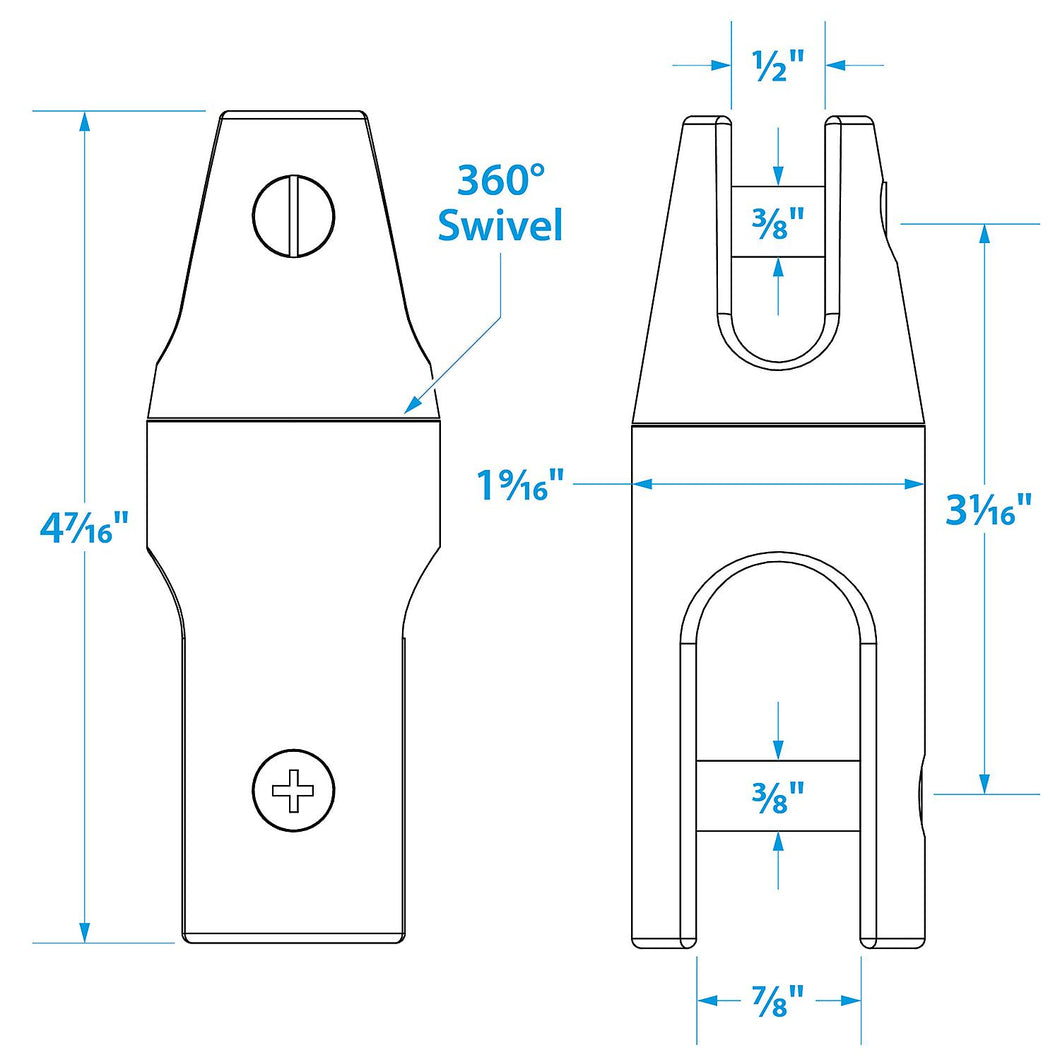 Seachoice Stainless Steel Anchor Swivel, 4 5/8 in. Long, 7/8 in. Anchor Side, 1/2 in. Chain Side Default Title -Modern Boat Sales & Service