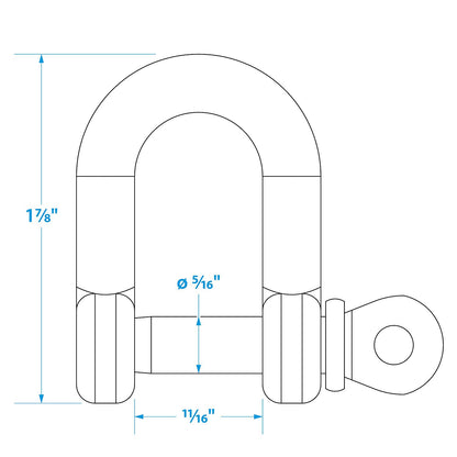Seachoice D Anchor Shackle, 316 Stainless Steel, 5/16 in. -Modern Boat Sales & Service