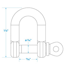 Seachoice D Anchor Shackle, 316 Stainless Steel, 5/16 in. -Modern Boat Sales & Service