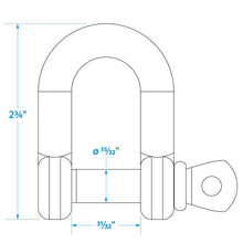 Seachoice D Anchor Shackle, 316 Stainless Steel, 1/2 in. Default Title -Modern Boat Sales & Service