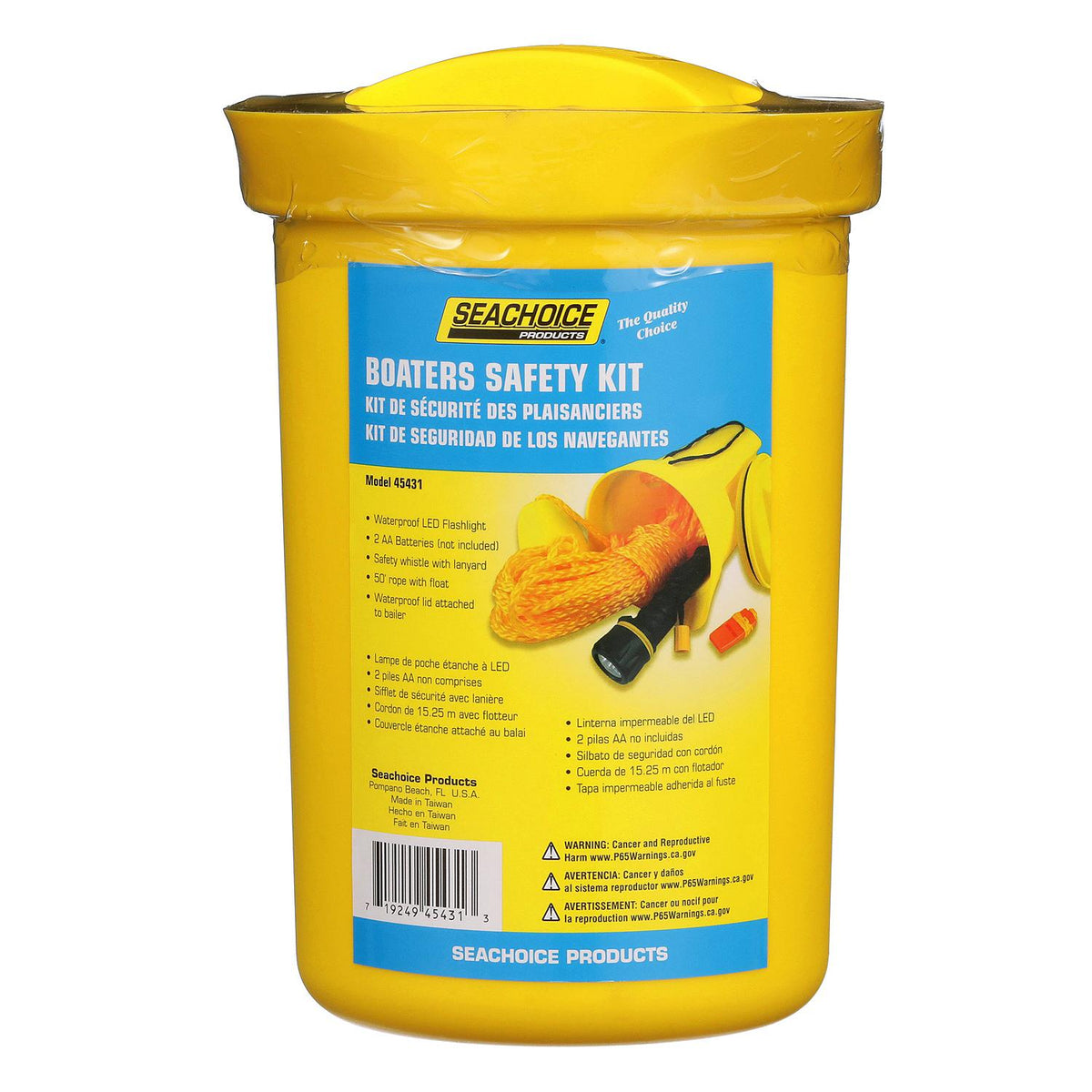 Seachoice 45431 Boat Bailer Safety Kit, Includes Flashlight, Whistle, 50 Ft. Line and Bailer Default Title -Modern Boat Sales & Service