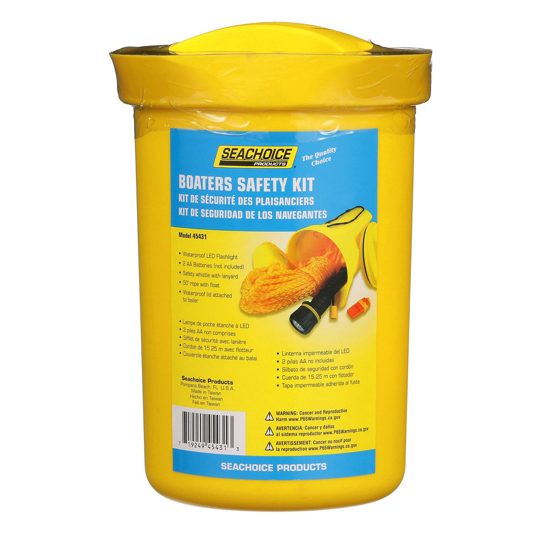 Seachoice 45431 Boat Bailer Safety Kit, Includes Flashlight, Whistle, 50 Ft. Line and Bailer Default Title -Modern Boat Sales & Service