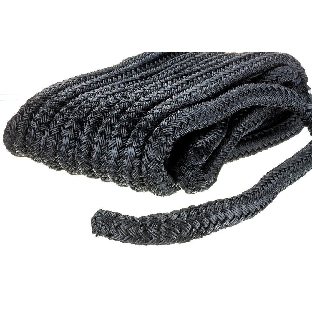 Seachoice 46961 Double-Braid Nylon Dock Line w/ Eye Splice, Pre-Shrunk, Heat Stabilized, 5/8 In. X 30 Ft., Black Default Title -Modern Boat Sales & Service