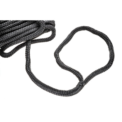 Seachoice 46961 Double-Braid Nylon Dock Line w/ Eye Splice, Pre-Shrunk, Heat Stabilized, 5/8 In. X 30 Ft., Black -Modern Boat Sales & Service