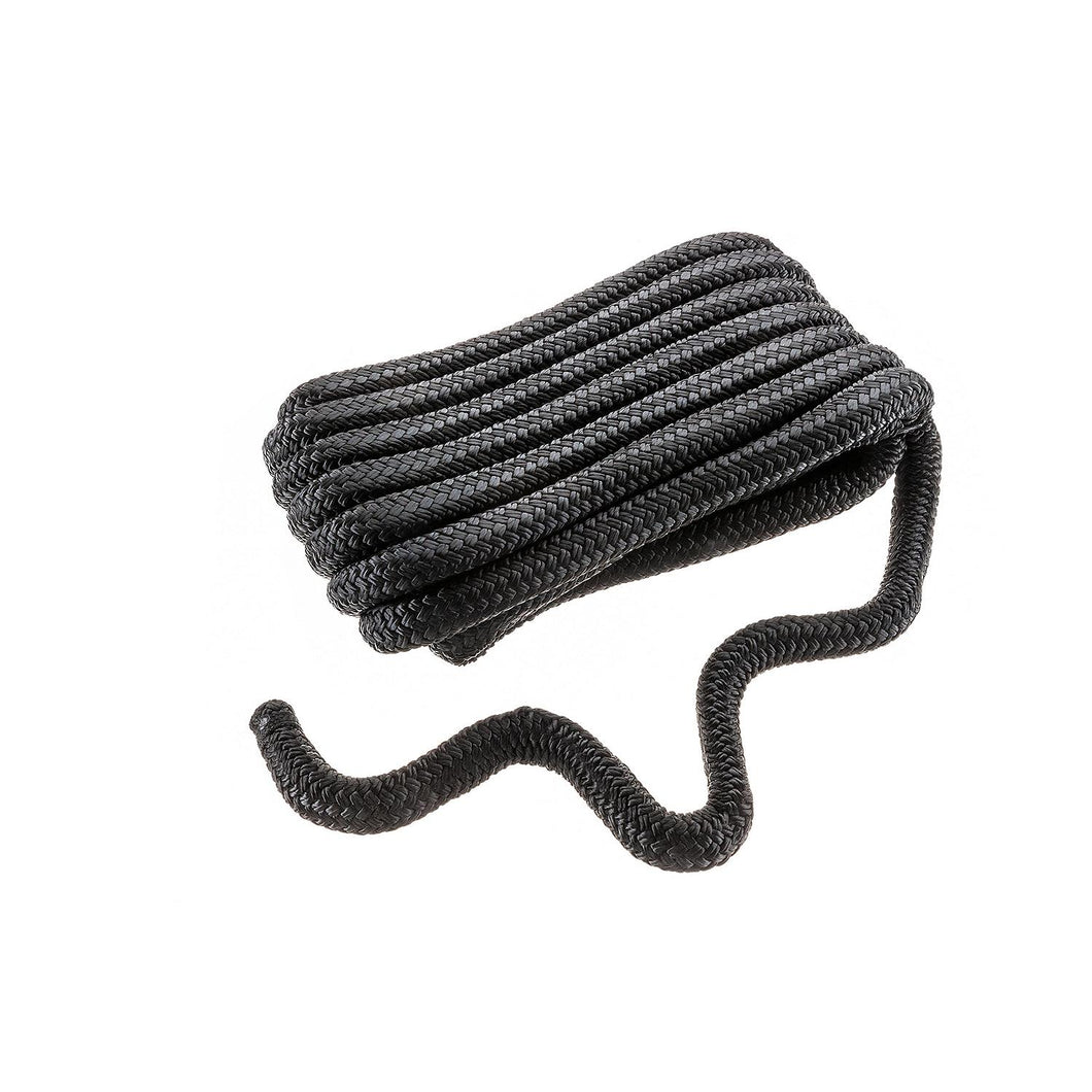 Seachoice Double-Braid Nylon Dock Line w/ Eye Splice, Pre-Shrunk, Heat Stabilized, 3/4 In. X 25 Ft., Black Default Title -Modern Boat Sales & Service