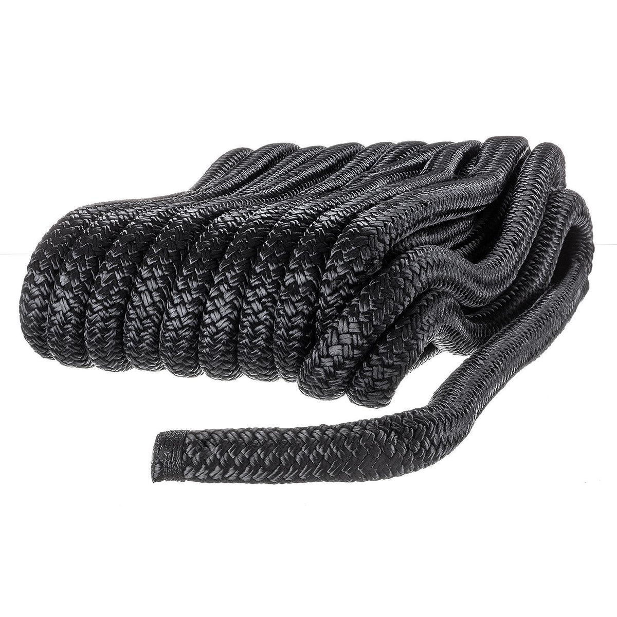 Seachoice 47221 Double-Braid Nylon Dock Line w/ Eye Splice, Pre-Shrunk, Heat Stabilized, 3/4 In. X 50 Ft., Black -Modern Boat Sales & Service