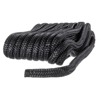 Seachoice 47221 Double-Braid Nylon Dock Line w/ Eye Splice, Pre-Shrunk, Heat Stabilized, 3/4 In. X 50 Ft., Black -Modern Boat Sales & Service