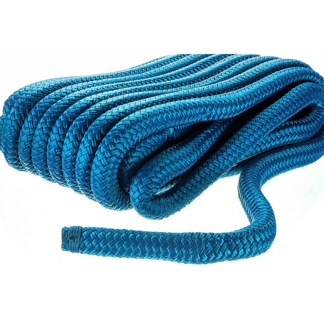 Seachoice 47311 Double-Braid Nylon Dock Line w/ Eye Splice, Pre-Shrunk, Heat Stabilized, 3/4 In. X 35 Ft., Blue Default Title -Modern Boat Sales & Service