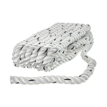 Seachoice Premium 3-Strand Twisted Nylon Dock Line With Tracer, White w/Blue Tracer, 3/8-Inch x 15 Feet, 10-Inch Eye Splice -Modern Boat Sales & Service