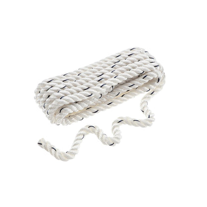 Seachoice Boat Anchor Line Rope, 3-Strand Twisted, Nylon, White with Blue Tracer, 1/2 In. X 15 Ft. Default Title -Modern Boat Sales & Service