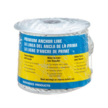Seachoice 47691 Boat Anchor Line Rope, 3-Strand Twisted, Nylon, White/Blue, 3/8 in. X 50 Ft. -Modern Boat Sales & Service