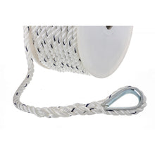 Seachoice 47711 Boat Anchor Line Rope, 3-Strand Twisted, Nylon, White/Blue, 3/8 in. X 100 Ft. -Modern Boat Sales & Service