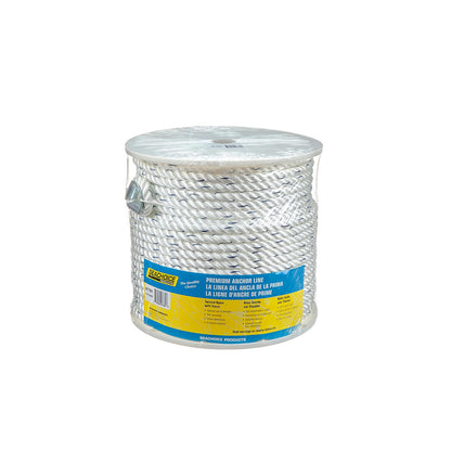 Seachoice 47781 Boat Anchor Line Rope, 3-Strand Twisted, Nylon, White/Blue, 1/2 in. X 250 Ft. Default Title -Modern Boat Sales & Service