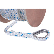 Seachoice 47921 Boat Anchor Line Rope, 3-Strand Twisted, Nylon, White/Blue, 5/8 in. X 200 Ft. -Modern Boat Sales & Service