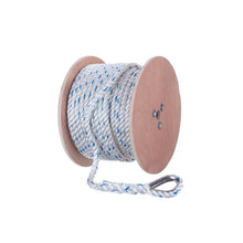 Seachoice 47921 Boat Anchor Line Rope, 3-Strand Twisted, Nylon, White/Blue, 5/8 in. X 200 Ft. Default Title -Modern Boat Sales & Service