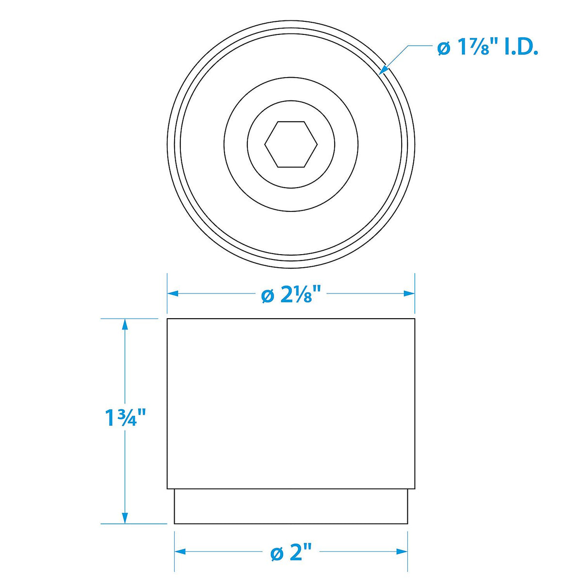 Seachoice Chrome-Plated Boat Trailer Bearing Protectors Cover, 1.98 in. Diameter Default Title -Modern Boat Sales & Service