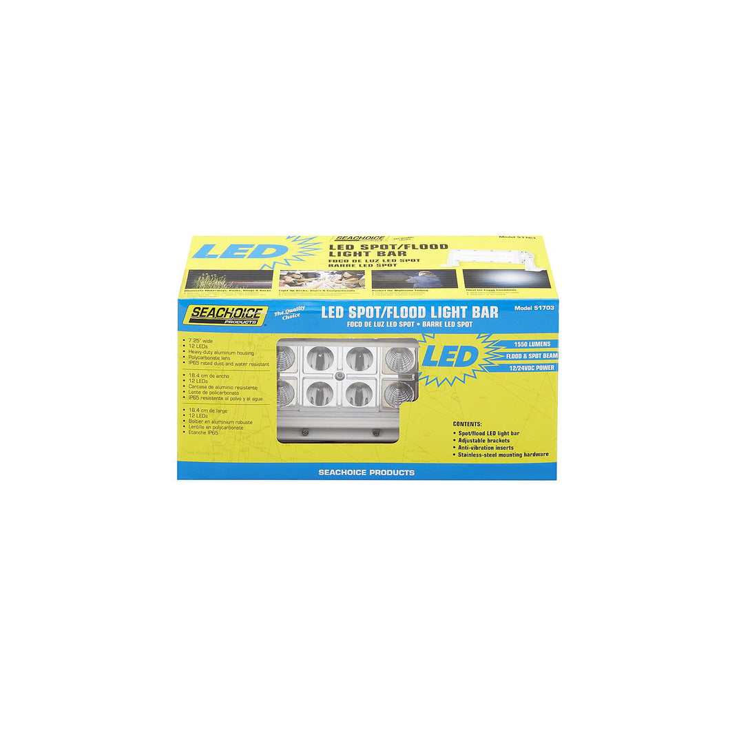 Seachoice LED 9 In. Bar Flood Light, White Default Title -Modern Boat Sales & Service