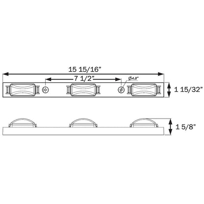 Seachoice Three Light LED Trailer Bar, Waterproof, 15.94 in., Red Default Title -Modern Boat Sales & Service