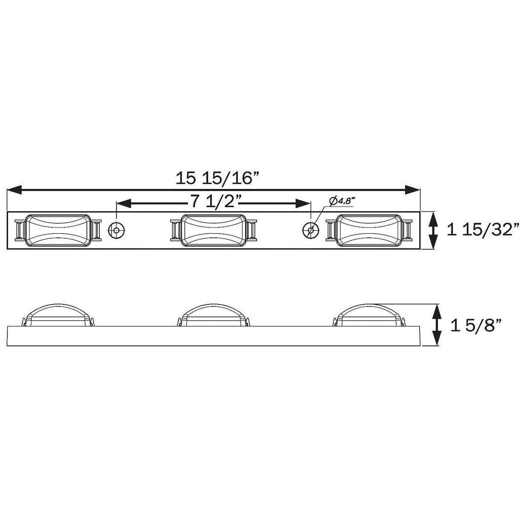 Seachoice Three Light LED Trailer Bar, Waterproof, 15.94 in., Red Default Title -Modern Boat Sales & Service