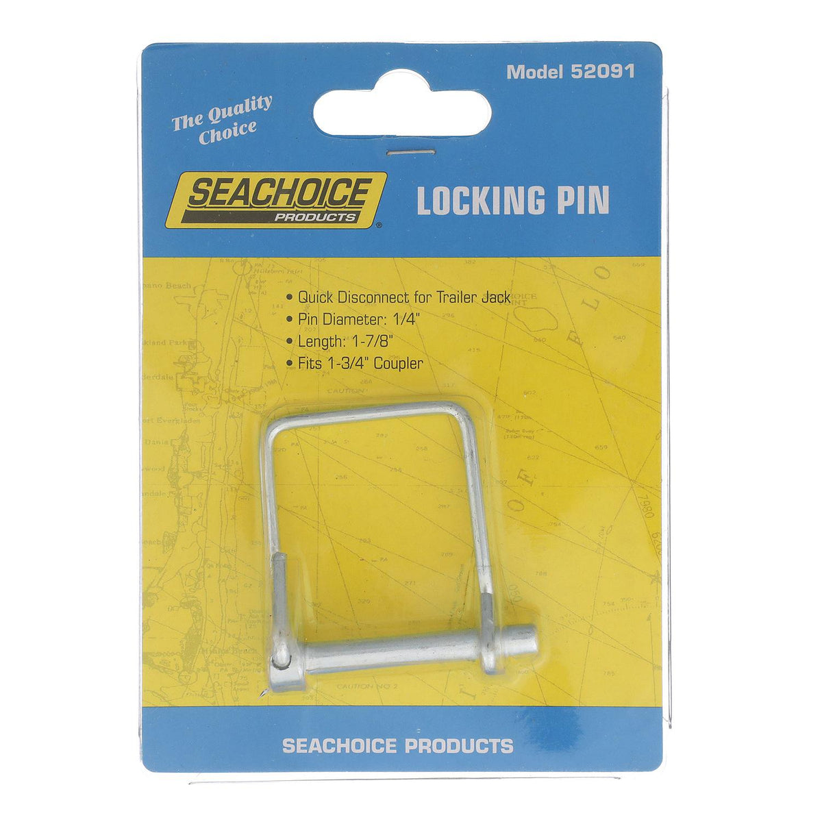 Seachoice Locking Pin, Pin Size 1/4 In., Fits 1-3/4 In. Couplers, Zinc-Plated -Modern Boat Sales & Service