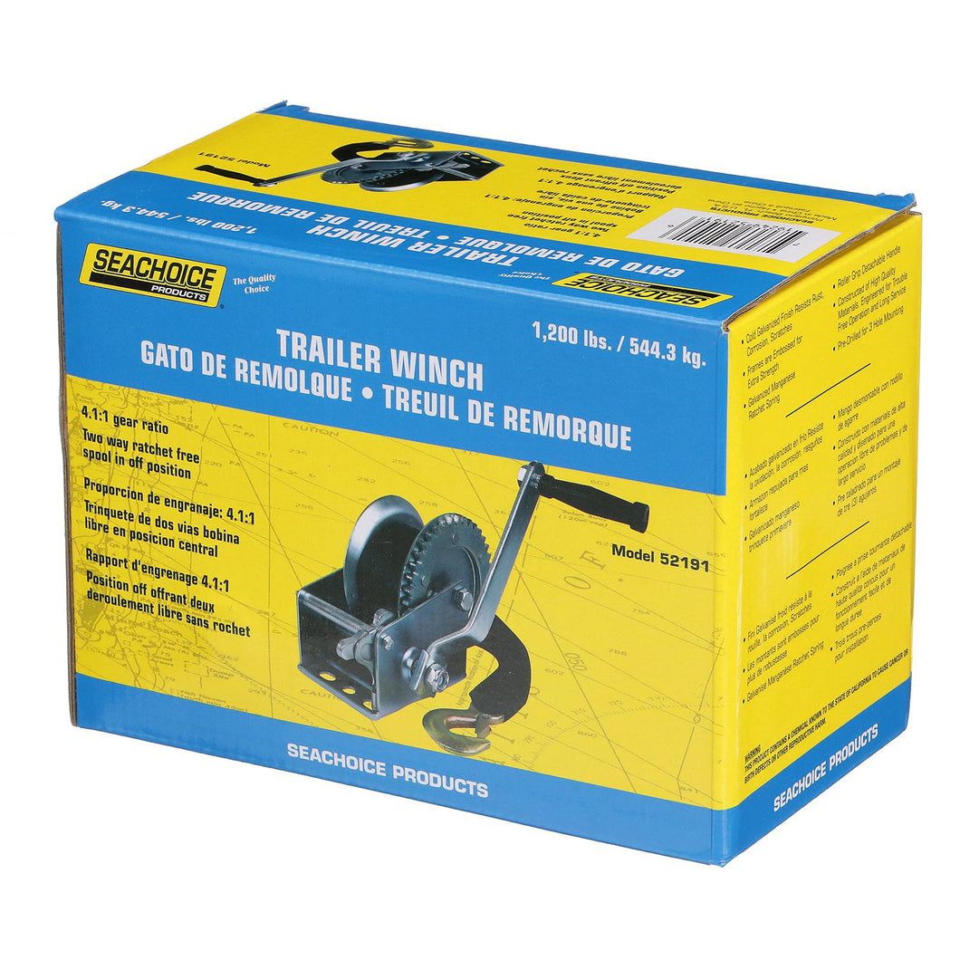 Seachoice Trailer Winch, Strap with Hook, Max Load 1,200 Lbs. Default Title -Modern Boat Sales & Service