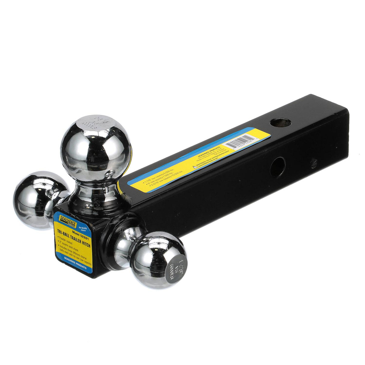 Seachoice Tri Ball Mount Solid Shank Trailer Hitch, 2 in., Chrome -Modern Boat Sales & Service