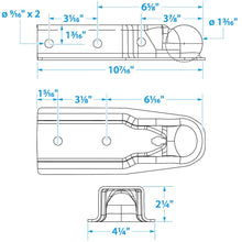 Seachoice Trailer Coupler, 2-1/2 in. Straight Tongue, 2 in. Ball Default Title -Modern Boat Sales & Service