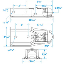 Seachoice Trailer Coupler, 3 in. Straight Tongue, 2 in. Ball Default Title -Modern Boat Sales & Service