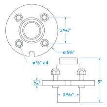 Seachoice 53021 Trailer Wheel Hub, 1 In. Axle, 4 Lug, Galvanized, Pregreased Default Title -Modern Boat Sales & Service