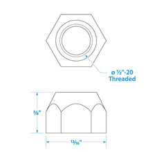 Seachoice Trailer Wheel Lug Nuts, 1/2 in. X 20 Thread, Pack of 5 -Modern Boat Sales & Service