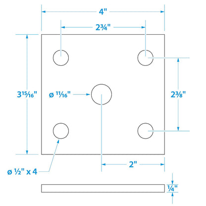 Seachoice Axle, U Bolt Plate Trailer, Galvanized, for Square Beam and Tube Axles Default Title -Modern Boat Sales & Service