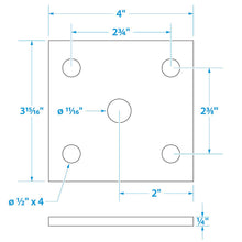 Seachoice Axle, U Bolt Plate Trailer, Galvanized, for Square Beam and Tube Axles Default Title -Modern Boat Sales & Service