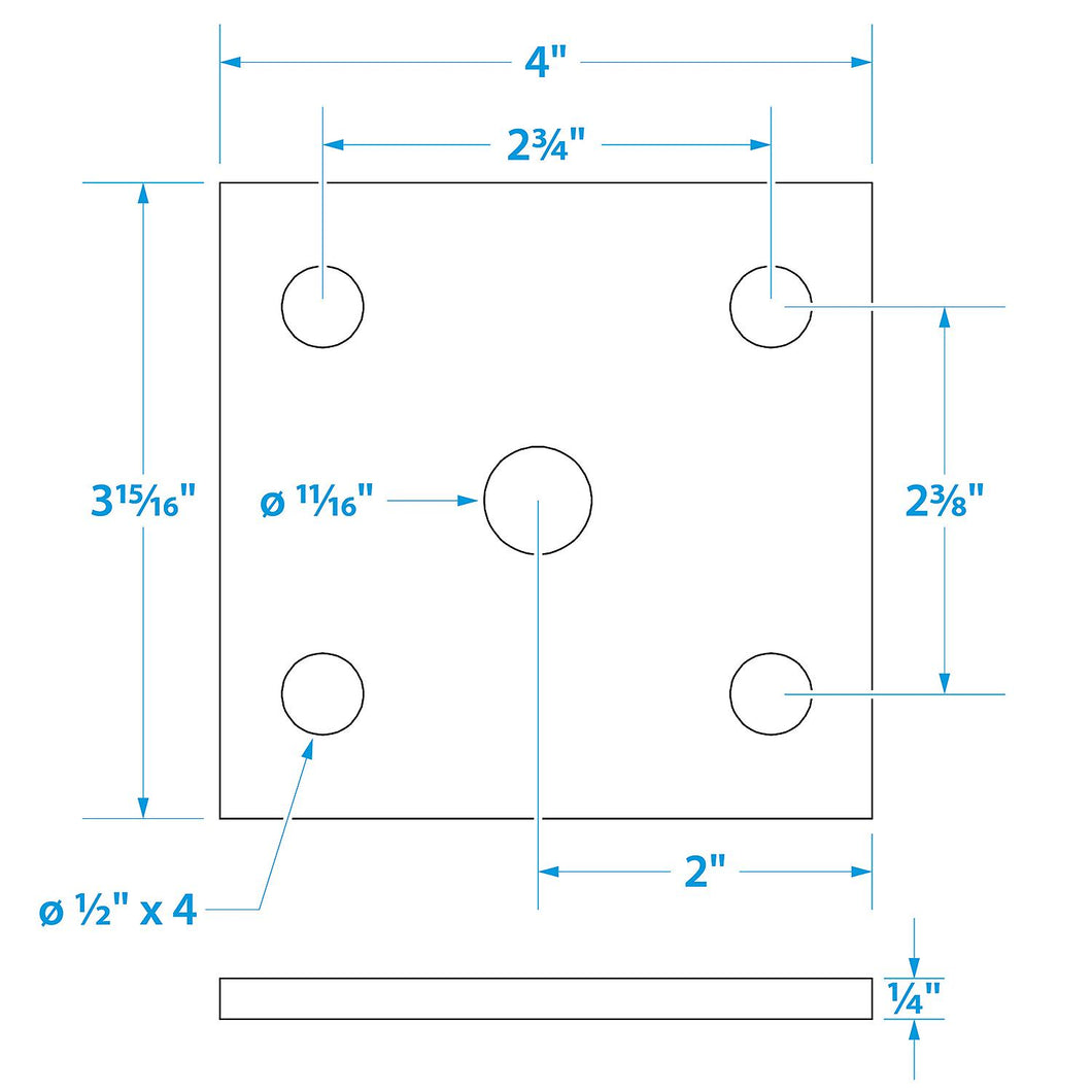 Seachoice Axle, U Bolt Plate Trailer, Galvanized, for Square Beam and Tube Axles Default Title -Modern Boat Sales & Service